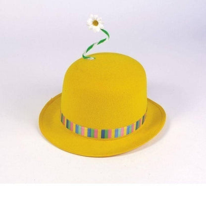 Clown Yellow Bowler Flower Hat 2