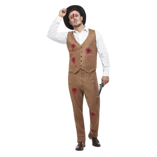 Clyde Zombie Gangster Costume Brown 1