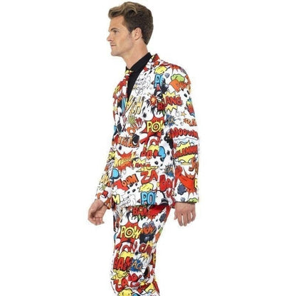 Comic Strip Mens Suit Stand Out Red White 3