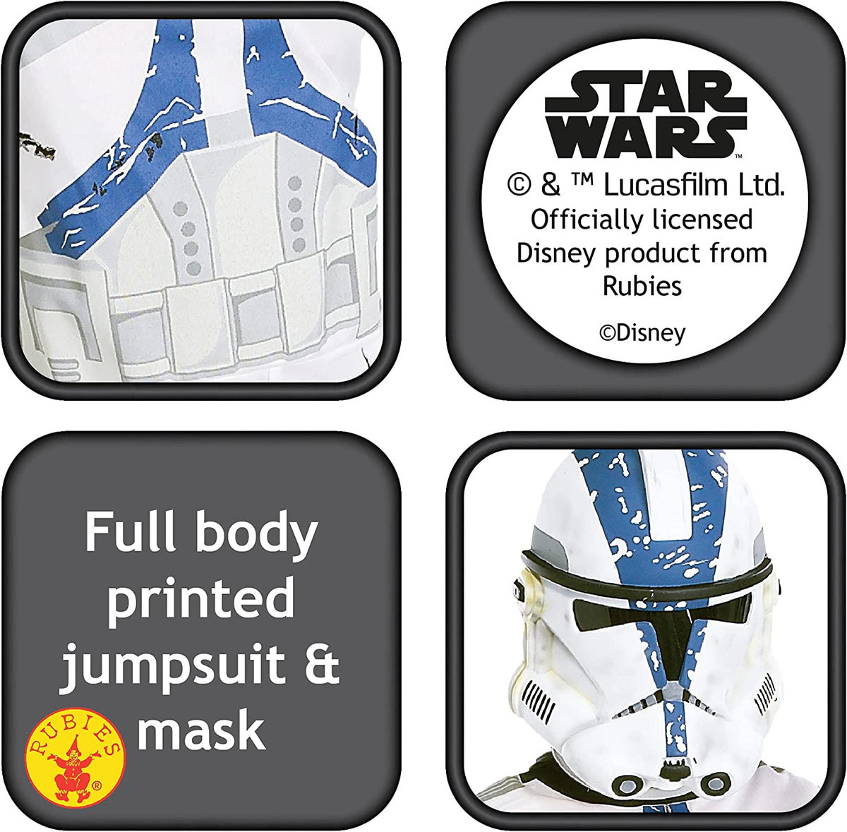 Clone Trooper Costume for Kids Commander Rex 501st Regiment 3