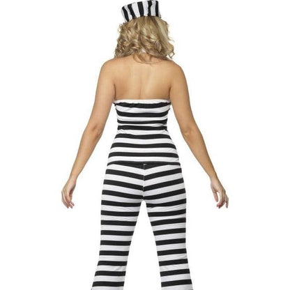 Convict Cutie Costume Adult White Black 2