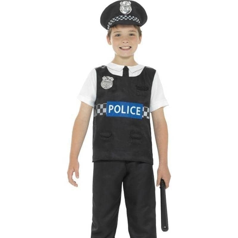 Cop Costume Kids Black White_1