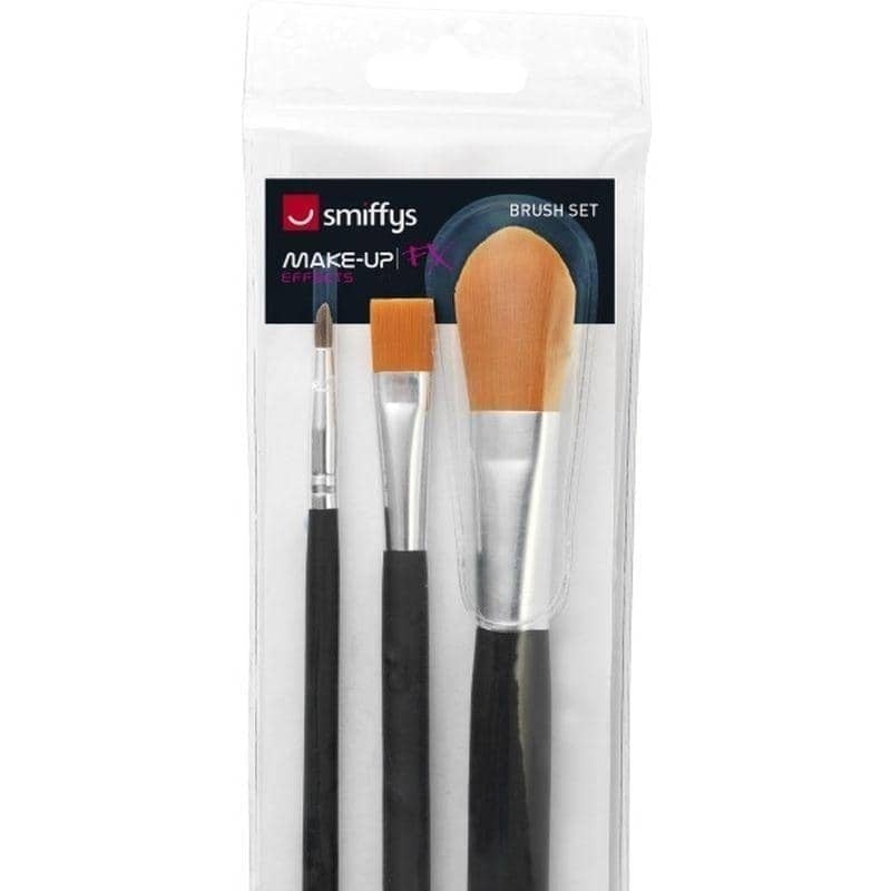 Cosmetic Brush Set Pack Of 3 Adult Black_1