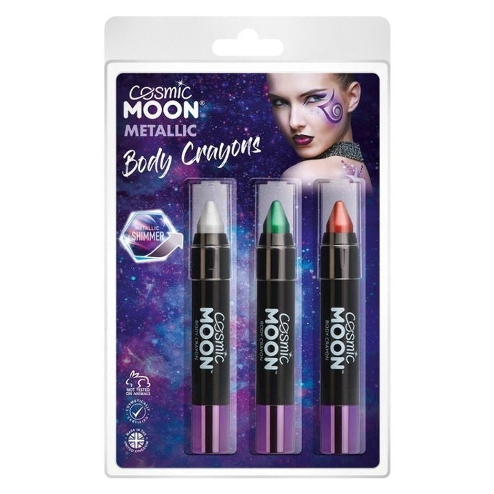 Cosmic Moon Metallic Body Crayons 3 Pack Clamshell, 3. 5g Costume Make Up_2