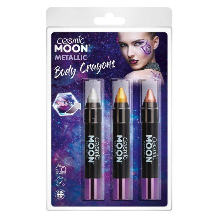 Cosmic Moon Metallic Body Crayons 3 Pack Clamshell, 3. 5g Costume Make Up_4