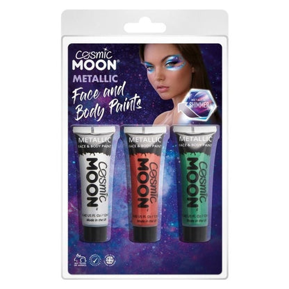 Cosmic Moon Metallic Face and Body Paint 3 Pack Clamshell 12ml Costume Make Up 2