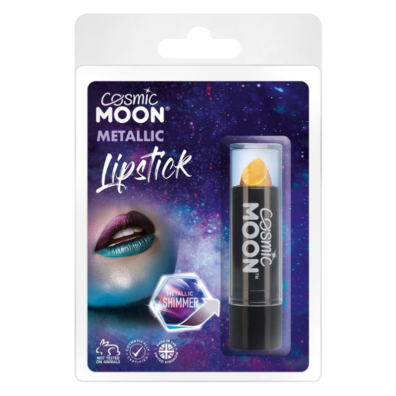 Cosmic Moon Metallic Lipstick Gold S10688 Costume Make Up 1