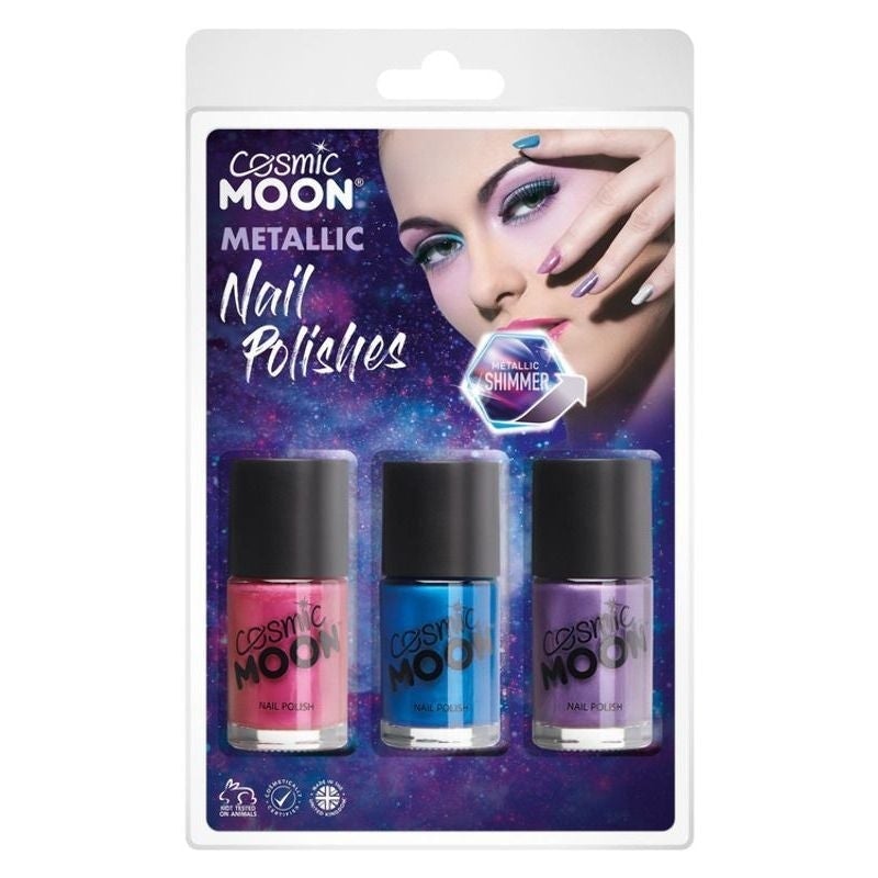 Cosmic Moon Metallic Nail Polish Clamshell 3 Pack 14ml Costume Make Up 2