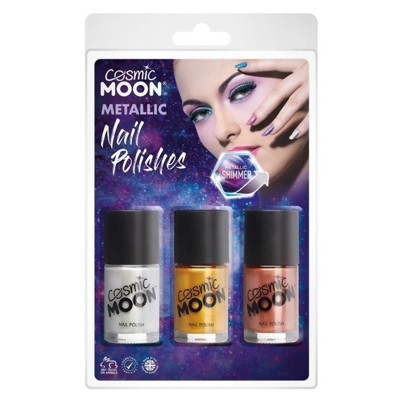 Cosmic Moon Metallic Nail Polish Clamshell 3 Pack 14ml Costume Make Up 1