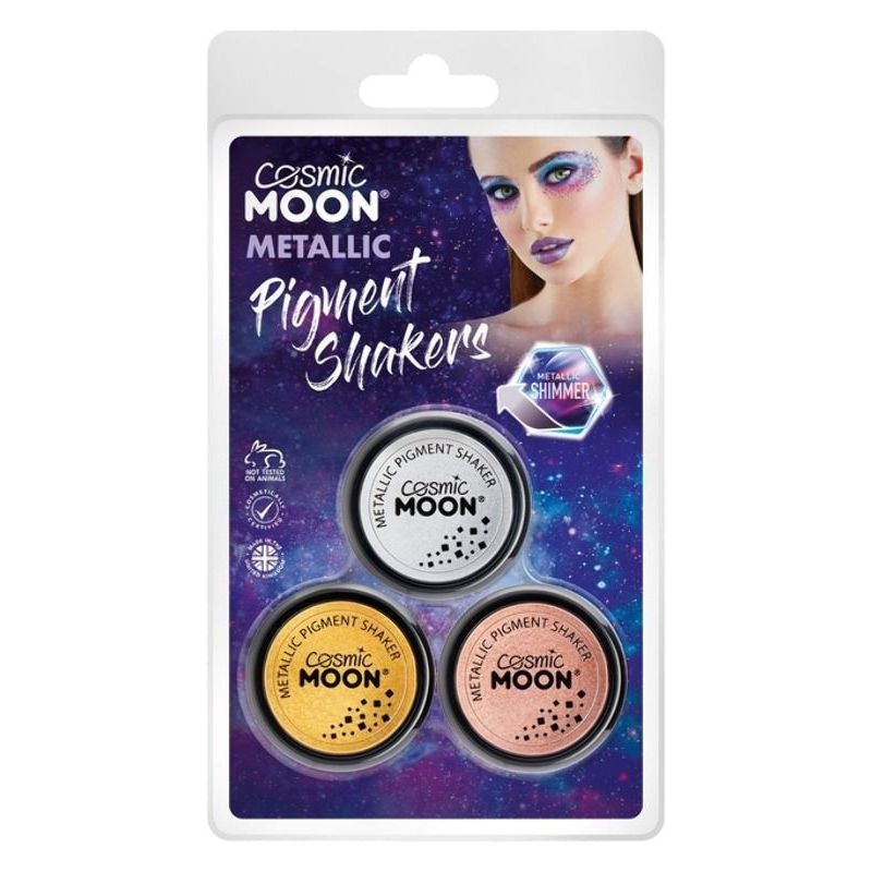 Cosmic Moon Metallic Pigment Shaker Clamshell, 5g 3 Colour Pack Costume Make Up_1