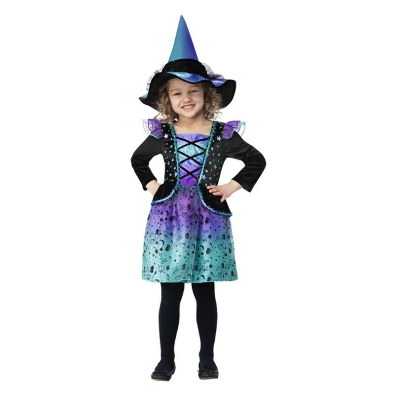 Cosmic Witch Costume Child Black Purple Turquoise_1 sm-56411S