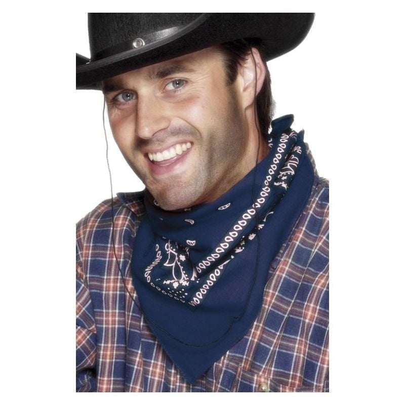 Cowboy Bandana Adult Blue Western Design Costume Accessory 1