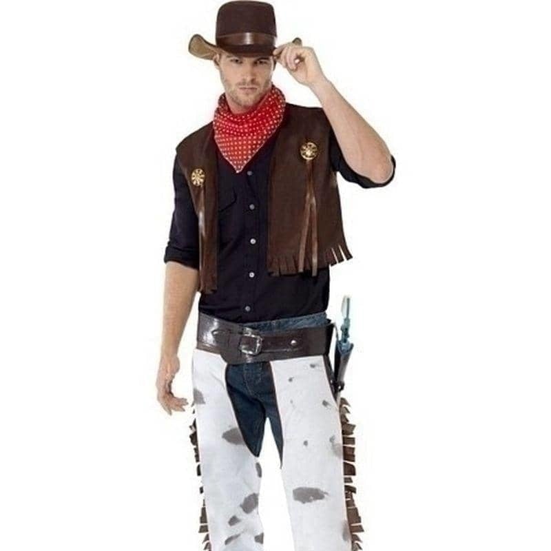 Cowboy Costume Adult Wild West Brown_1