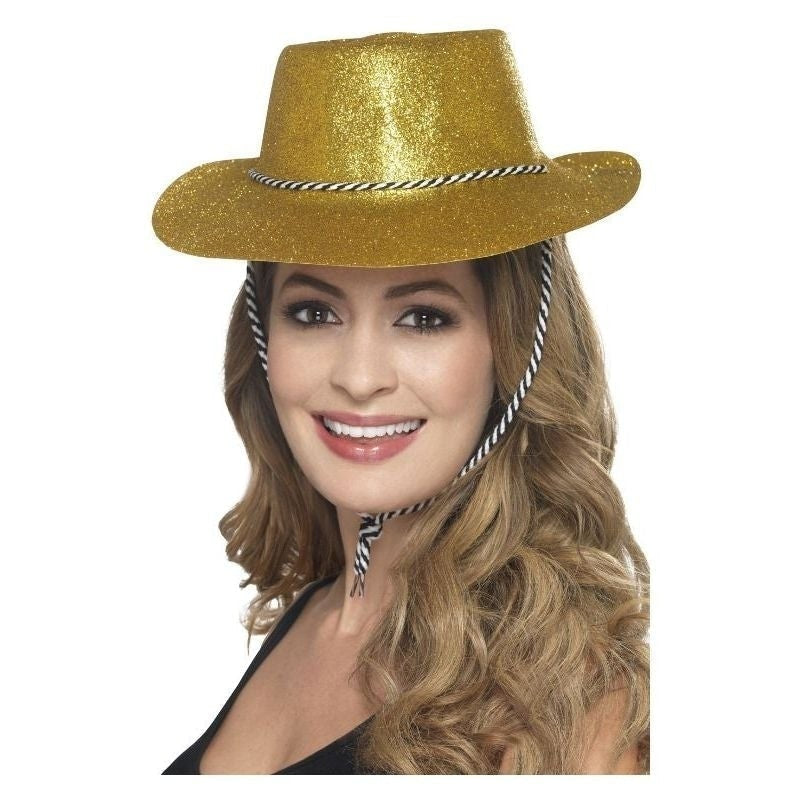 Cowboy Glitter Hat Adult Gold 2