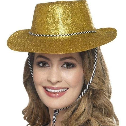 Cowboy Glitter Hat Adult Gold 1