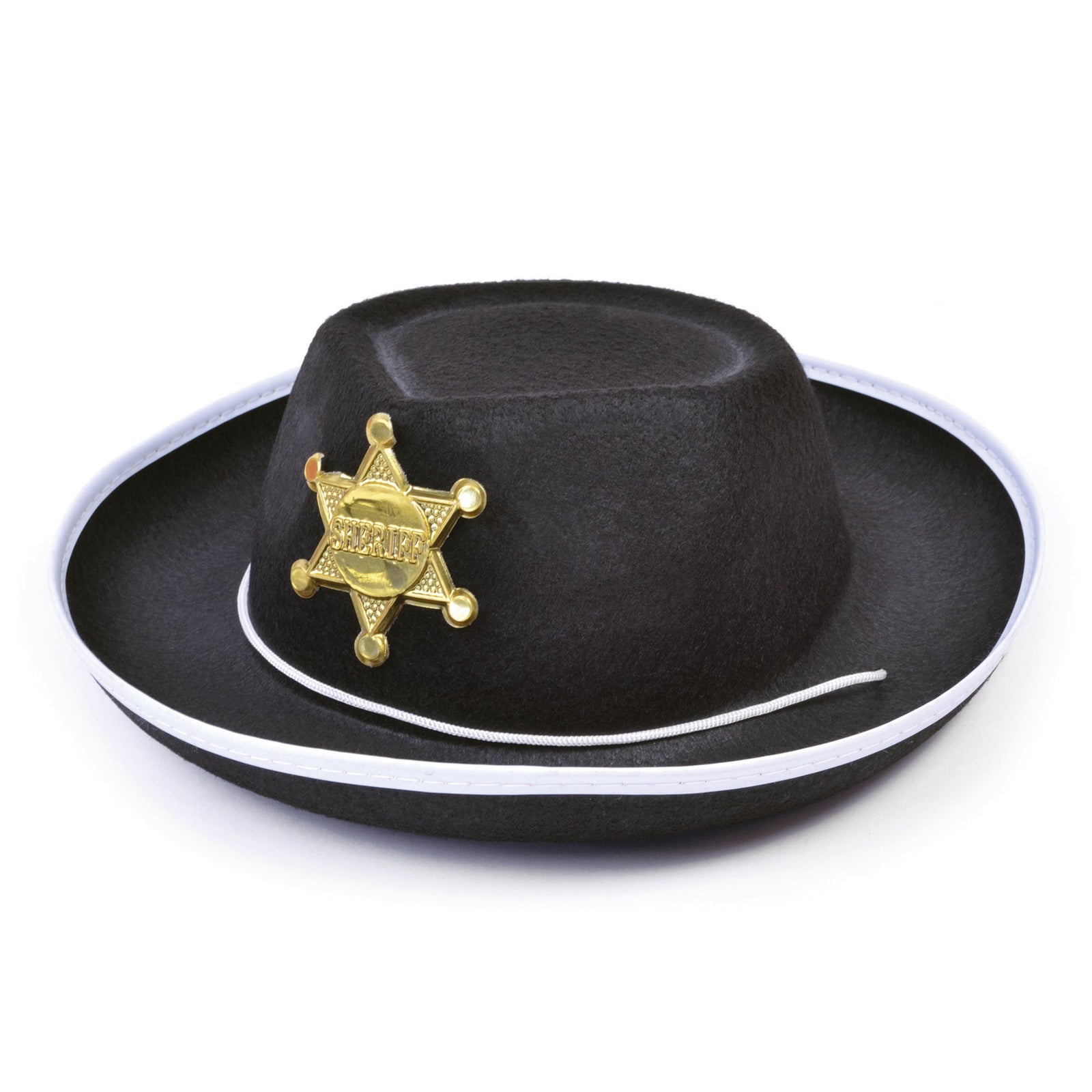 Cowboy Hat Black Felt Childs Gold Badge 1