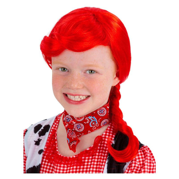 Cowgirl Plait Wig Red Child_1