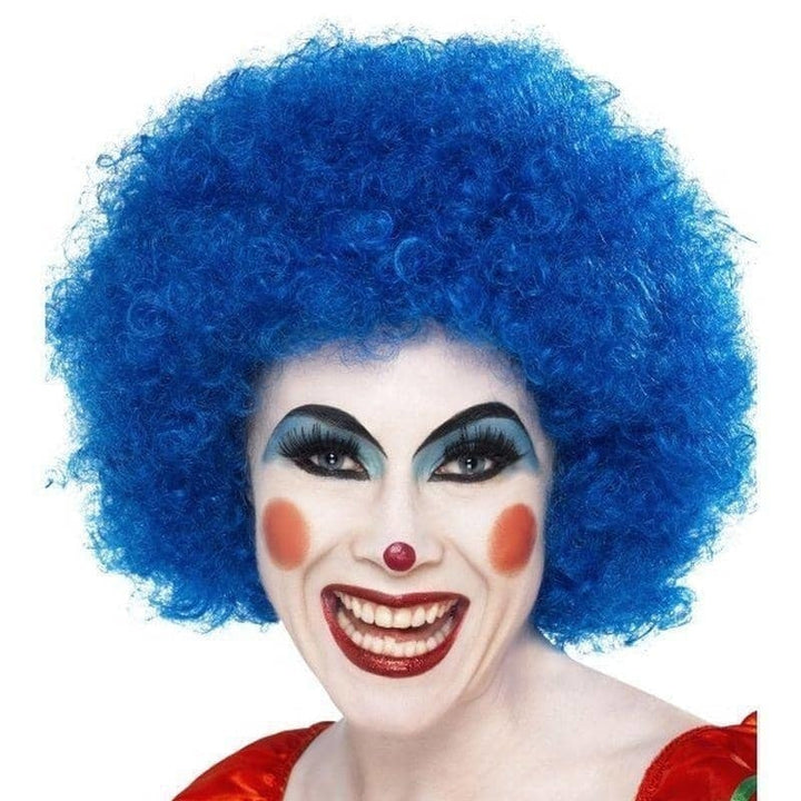 Crazy Clown Wig Adult Blue_1