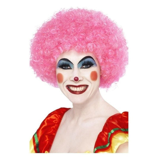 Crazy Clown Wig Pink Circus Costume Hair 1