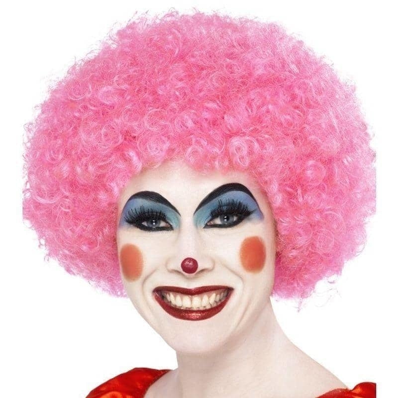 Crazy Clown Wig Adult Pink_1