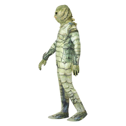 Creature From The Black Lagoon Costume Monster Suit Top Trousers Latex Mask and Gloves 3