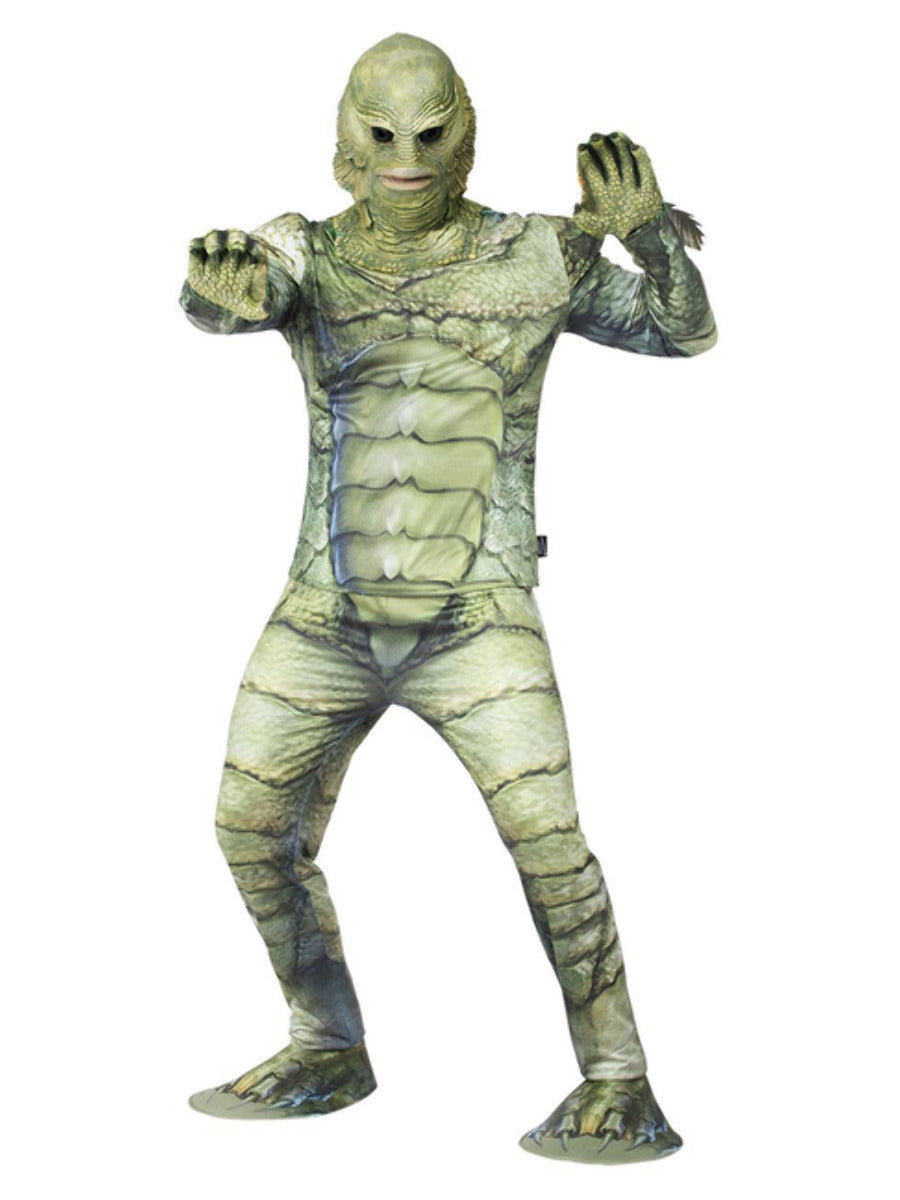 Creature From The Black Lagoon Costume Monster Suit Top Trousers Latex Mask and Gloves 4