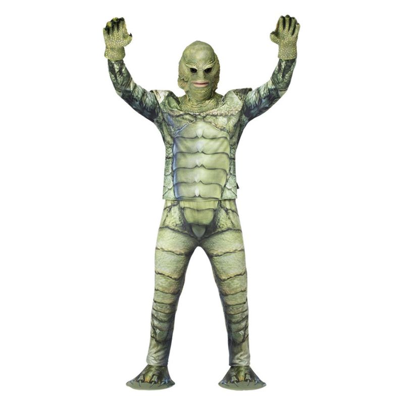 Creature From The Black Lagoon Costume Monster Suit Top Trousers Latex Mask and Gloves 1