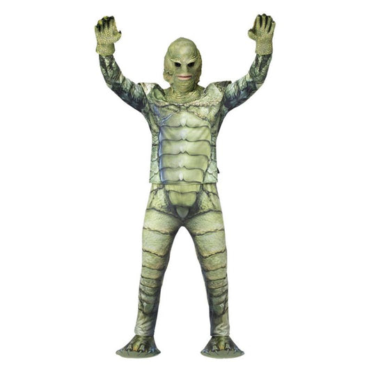 Creature From The Black Lagoon Costume Monster Suit Top Trousers Latex Mask and Gloves 1