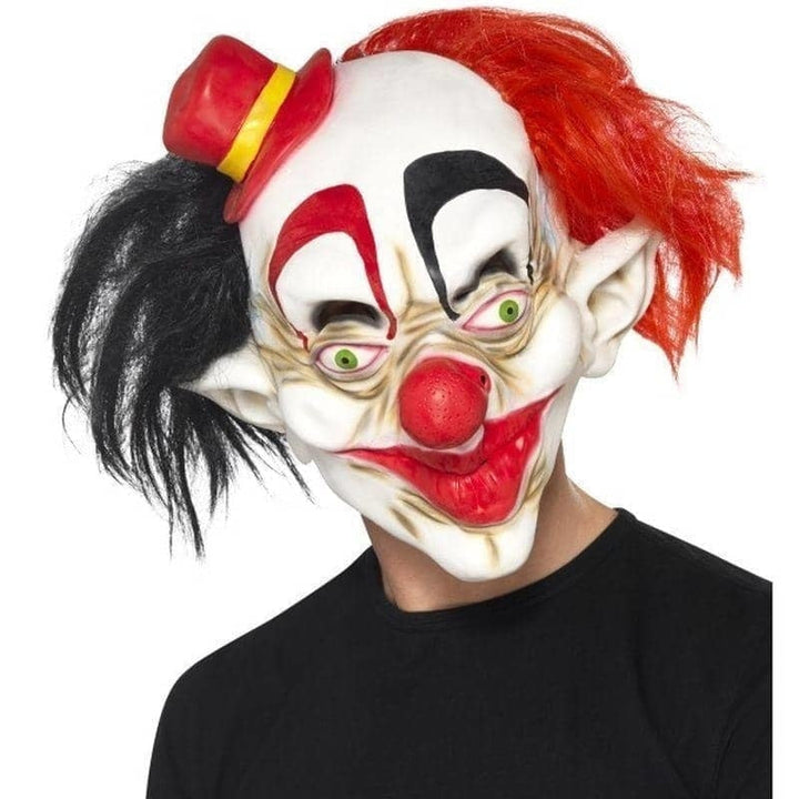 Creepy Clown Mask Adult Black Red_1