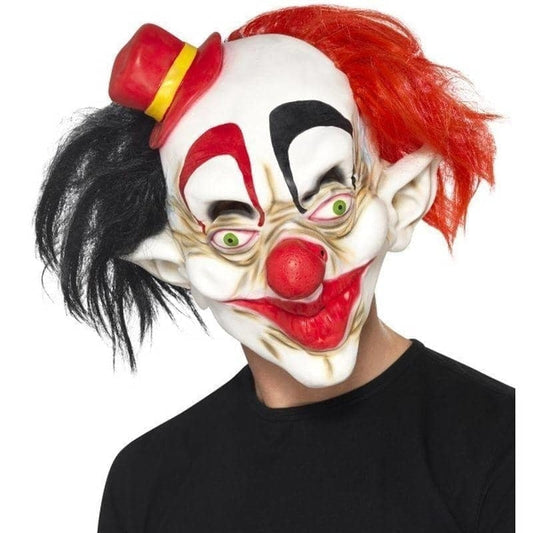 Creepy Clown Mask Adult Black Red 1