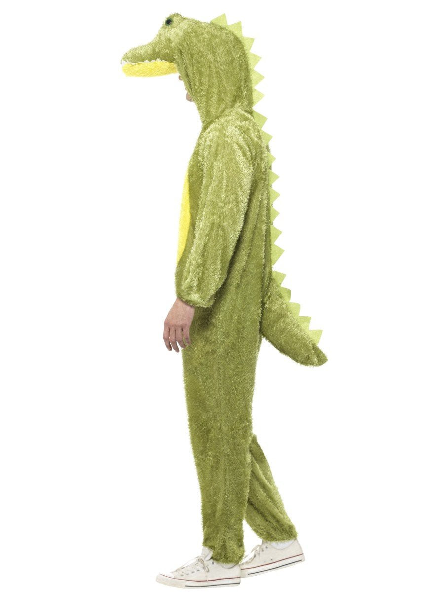 Crocodile Costume Adult Green Furry Jumpsuit with Hood_4