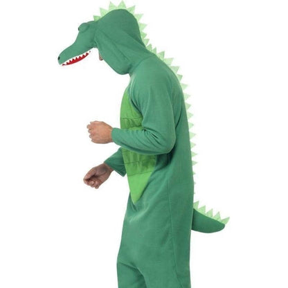 Crocodile Costume Adult Green Onesie with Hood 3