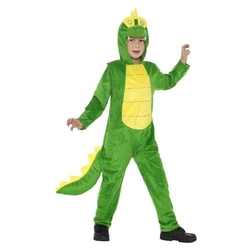 Crocodile Costume Deluxe Kids Hooded Jumpsuit Green 2