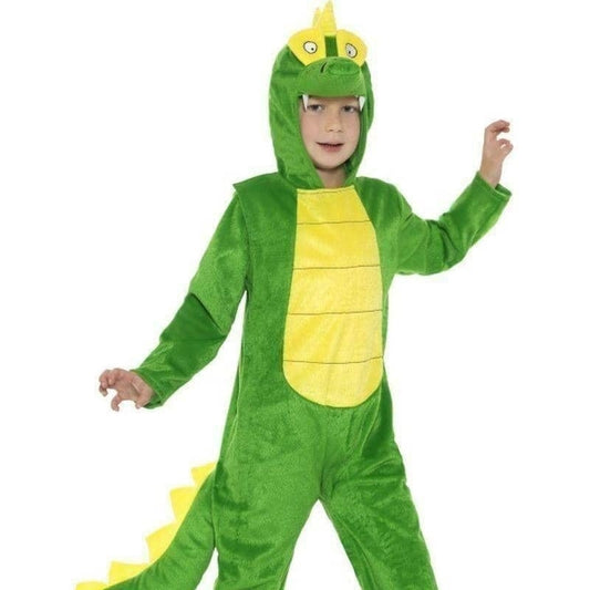 Crocodile Costume Deluxe Kids Hooded Jumpsuit Green 1