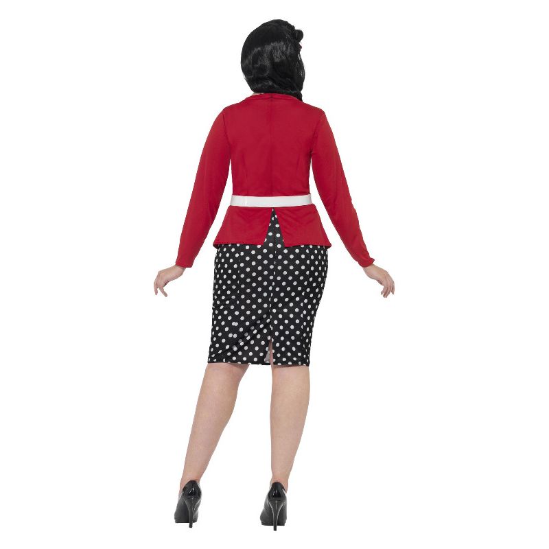 Curves 50s Pin Up Costume Black & Red Adult 2