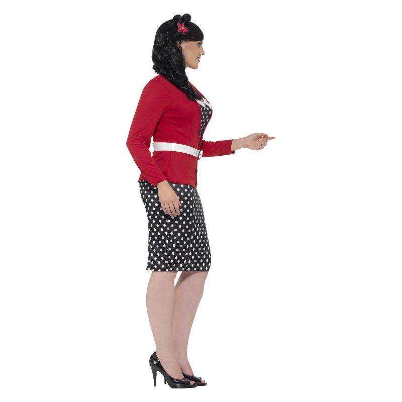 Curves 50s Pin Up Costume Black & Red Adult_3