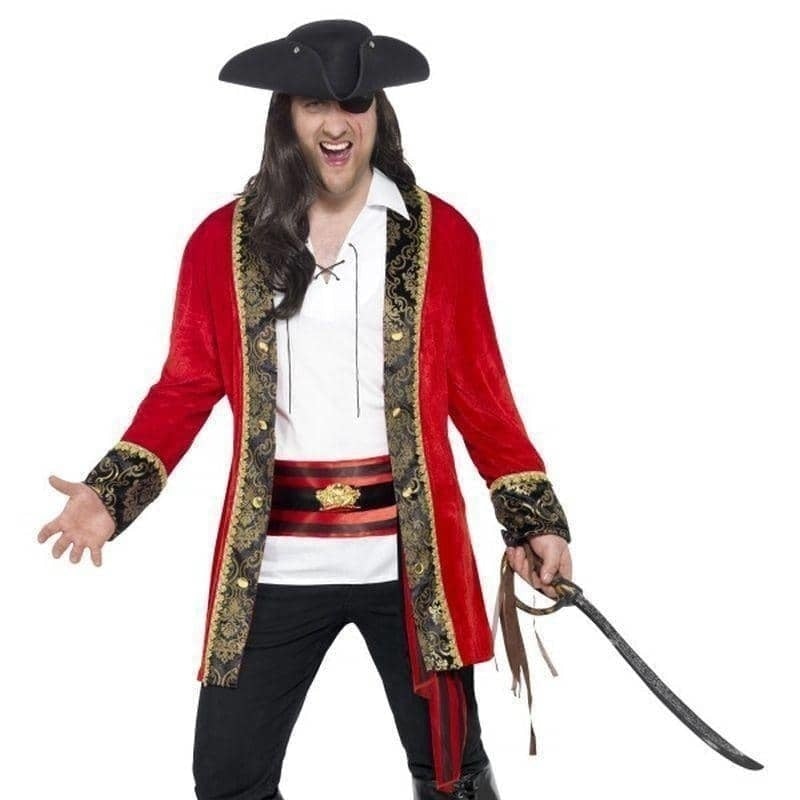 Curves Pirate Captain Costume Adult Extra Large Red Velour_1