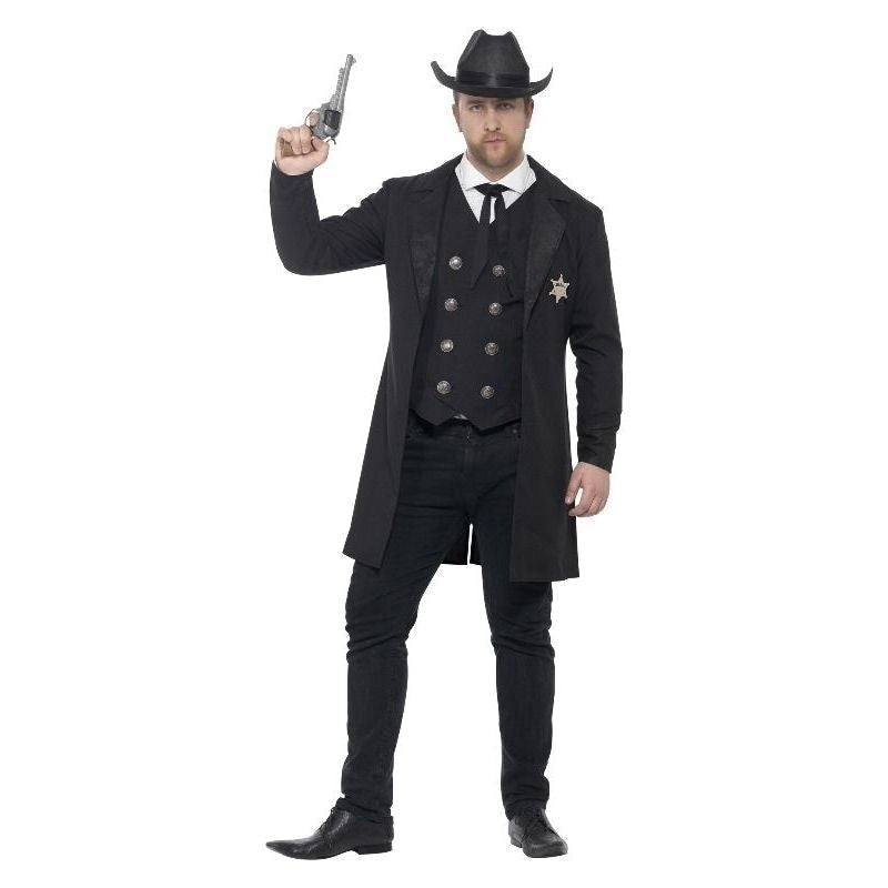 Curves Sheriff Costume Adult Cowboy Lawman Black_2