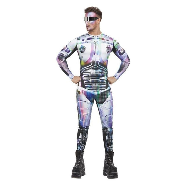Cyber Space Alien Costume Adult Multi Coloured Bodysuit_1
