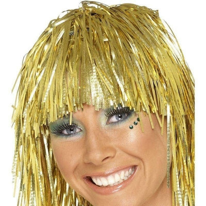 Cyber Tinsel Wig Adult Gold Metallic 1