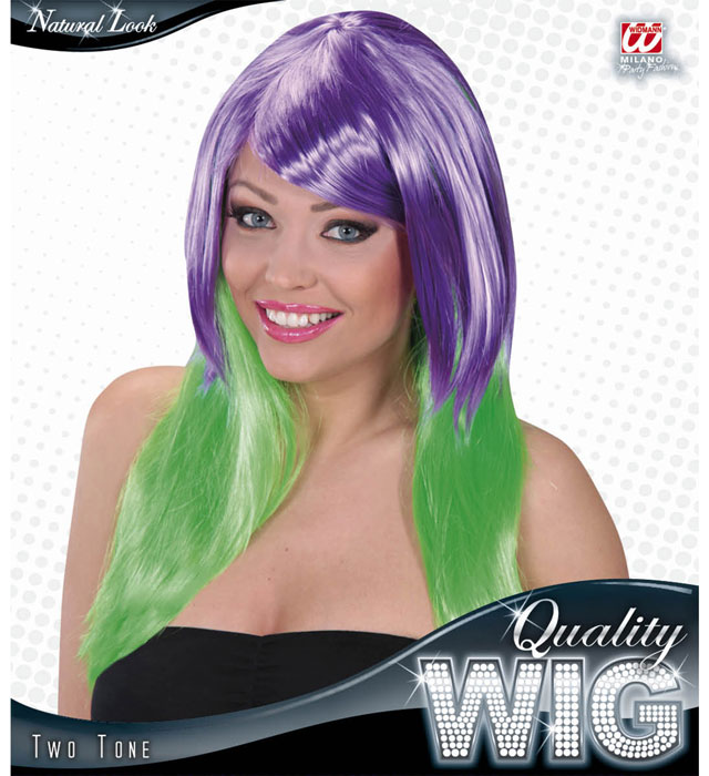 Purple/Green Bicolor Wig In Box
