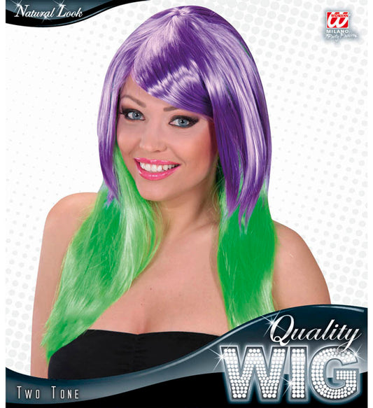 Purple/Green Bicolor Wig In Box