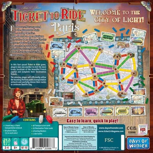 Ticket To Ride Paris Board Game by Days of Wonder 3