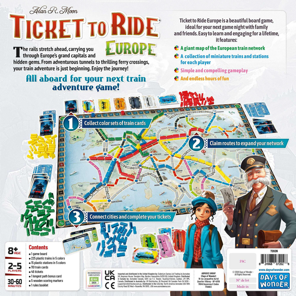Ticket to Ride Europe Refresh Board Game by Days of Wonder 4