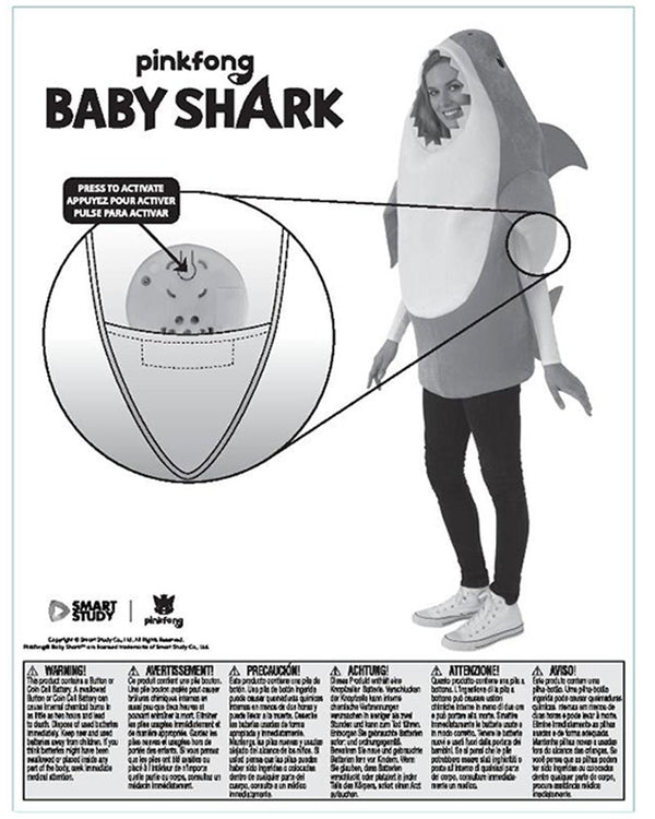 Daddy Shark Adult Blue Costume 5
