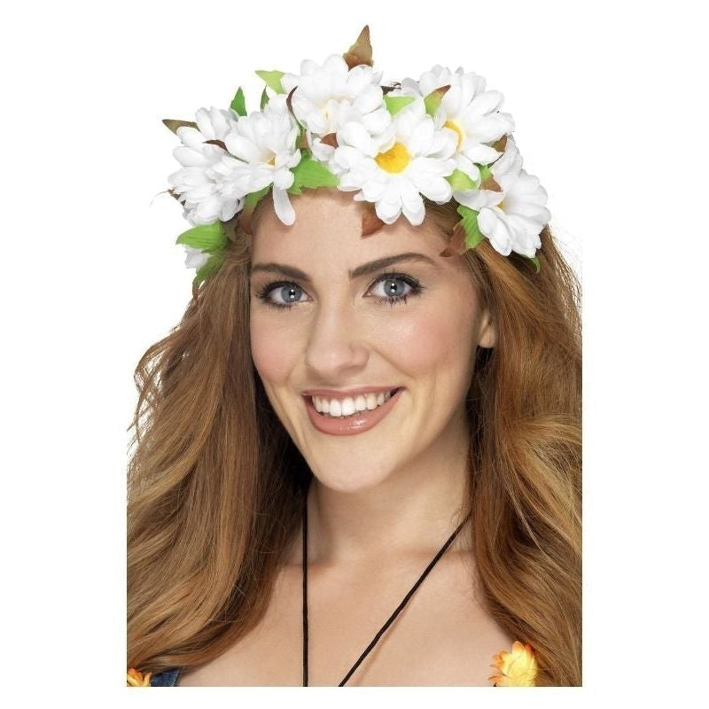Size Chart Daisy Floral Headband Adult White
