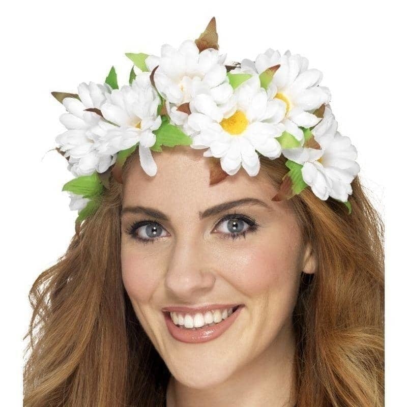 Daisy Floral Headband Adult White_1