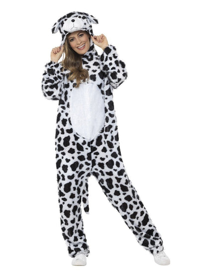 Dalmatian Costume Adult White Black Jumpsuit 4