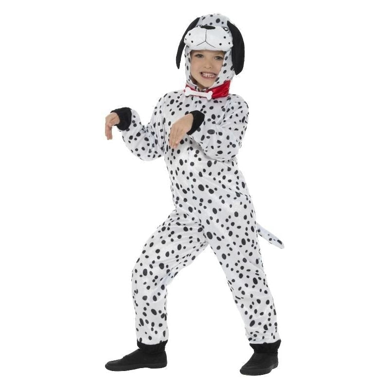 Dalmatian Costume Kids Black White Hooded Jumpsuit Tail 2