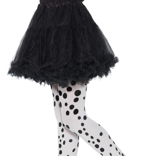 Dalmatian Tights Childs Child Black White Age 6-12 1